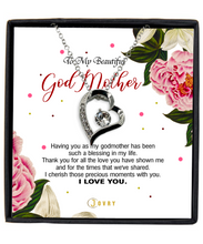 Load image into Gallery viewer, Luxury Heart - Silver Plated - To My Beautiful GodMother - MC0020
