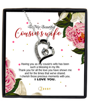 Load image into Gallery viewer, Luxury Heart - Silver Plated - To My Beautiful Cousin&#39;s wife - MC0016
