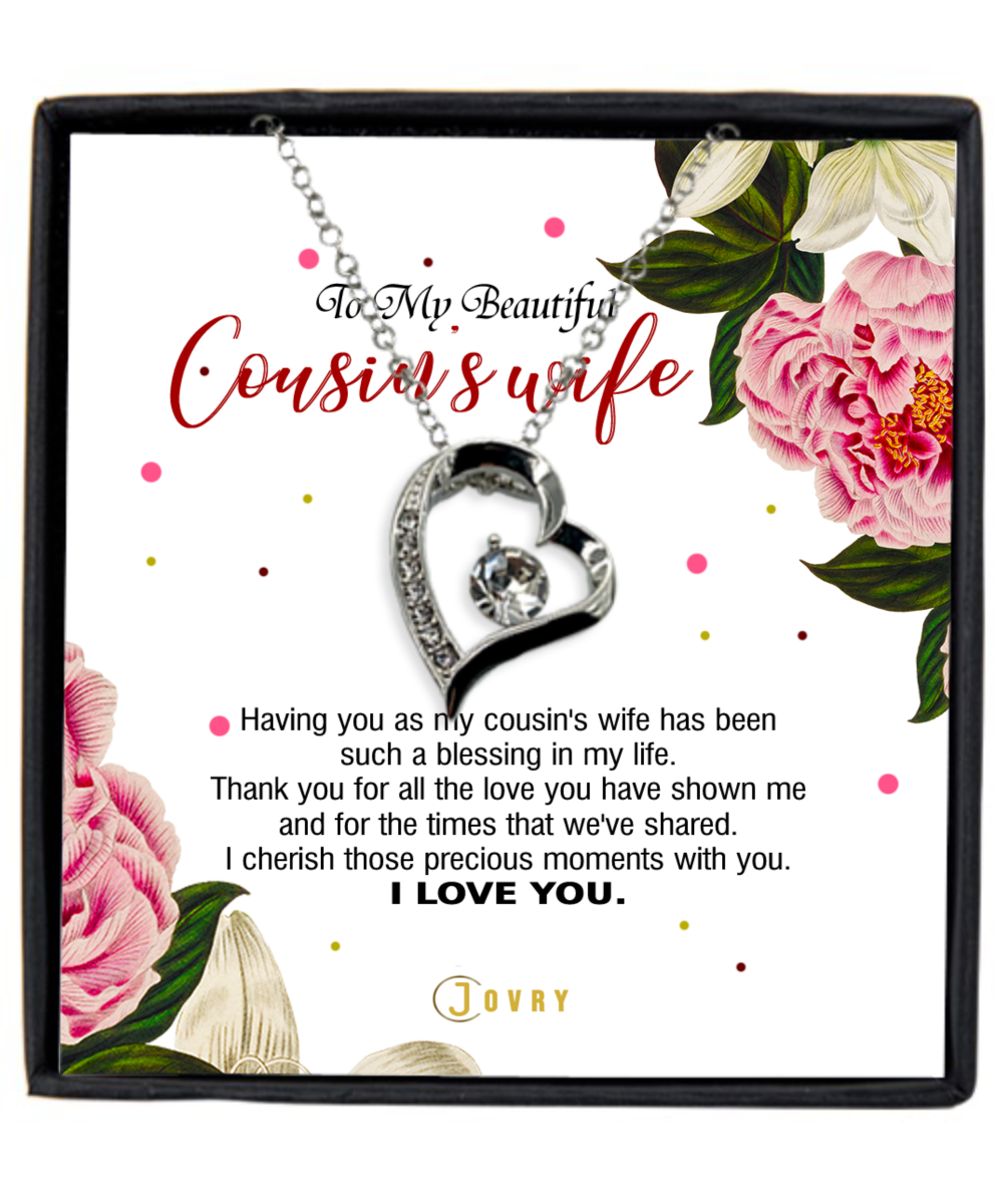 Luxury Heart - Silver Plated - To My Beautiful Cousin's wife - MC0016