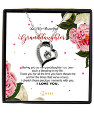 Load image into Gallery viewer, Luxury Heart - Silver Plated - To My Beautiful Granddaughter - MC0018
