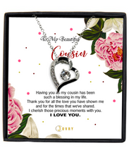 Load image into Gallery viewer, Luxury Heart - Silver Plated - To My Beautiful Cousin - MC0015
