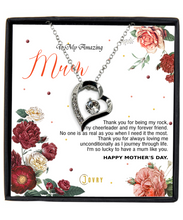 Load image into Gallery viewer, Luxury Heart - Silver Plated - To my amazing Mum, Thank you for being my rock - MC0027
